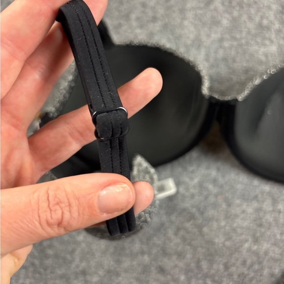 PINK by Victoria’s Secret Shimmer Push-Up Bikini Top NWT Black/Silver size: XL - Picture 4 of 10